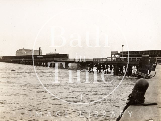 Spot where British submarine blew up pier connecting shore with the Mole during Zebrugge Raid, Belgium c.1916-1920