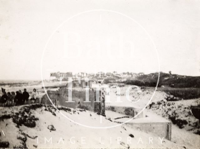 Beach at Heist with concrete defences near Zebrugge, Belgium c.1916-1920