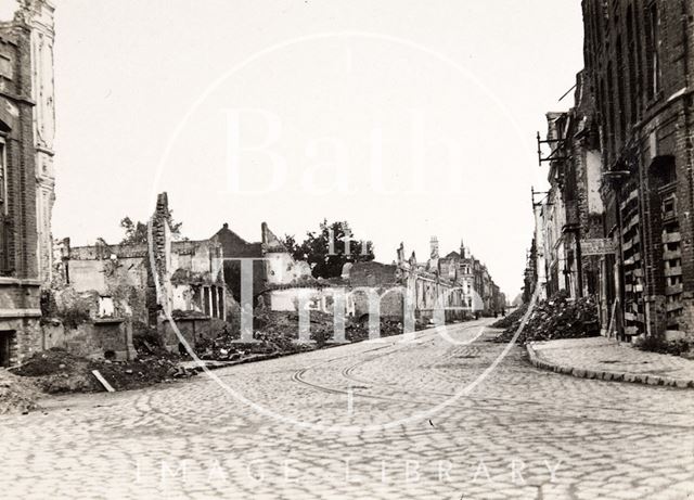 Ruined buildings, Armentieres, France c.1916-1920