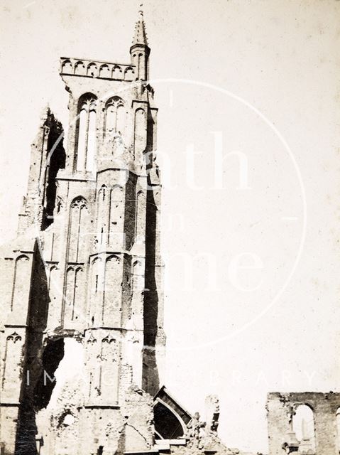 Vlamertinghe Church in ruins near Ypres, Belgium c.1916-1920