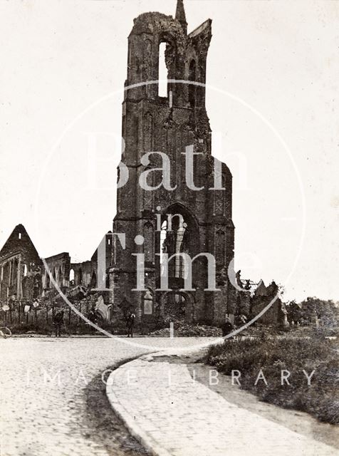 Vlamertinghe Church in ruins near Ypres, Belgium c.1916-1920