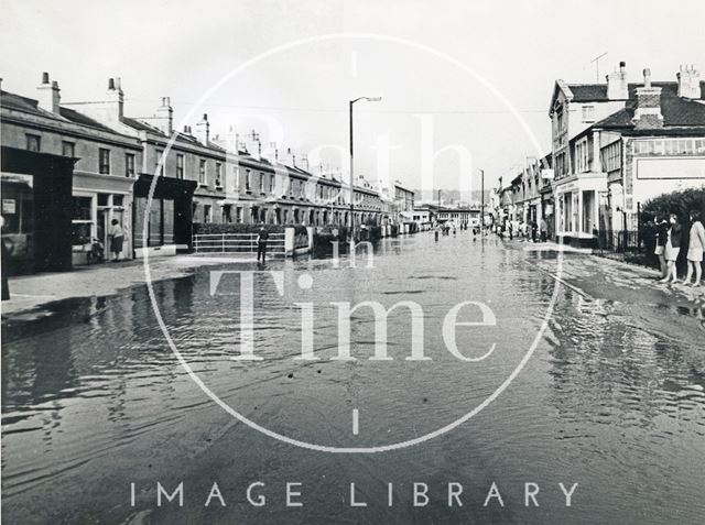 Floods in Lower Bristol Road, Bath 1968