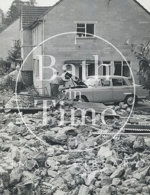 Floods in Gainsborough Gardens, Weston, Bath 1968