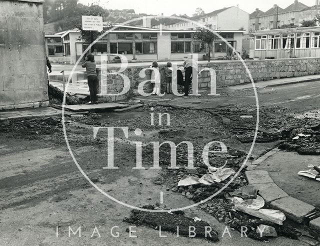 Floods in Worcester Buildings, Larkhall, Bath 1968