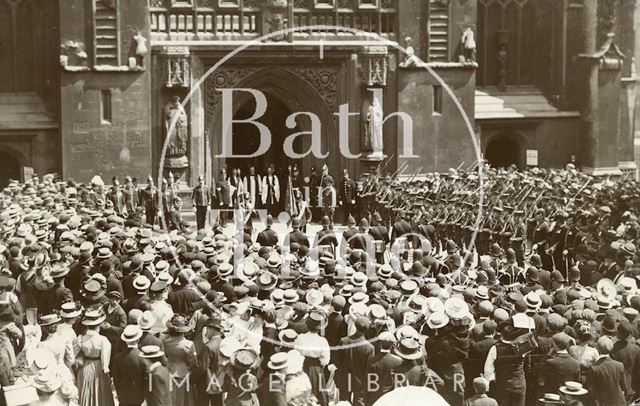 Depositing the Colours of the Light Infantry at the Bath Abbey 1908