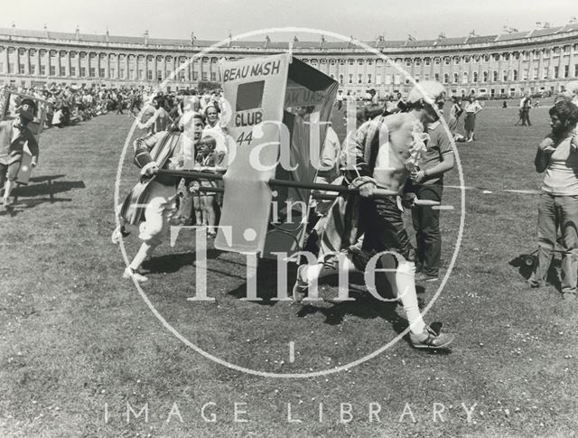 Sedan Chair Race in front of Royal Crescent, Bath 1982