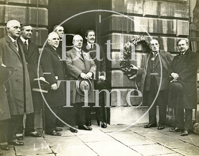 John Wood Bicentenary Celebration, Bath 1927. Placing the Laurel Wreath on John Wood's House