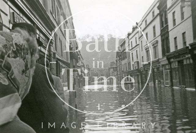 Looking down Southgate Street during the Bath Flood of 1960