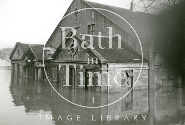 The Bath Pavilion during the Bath Flood of 1960