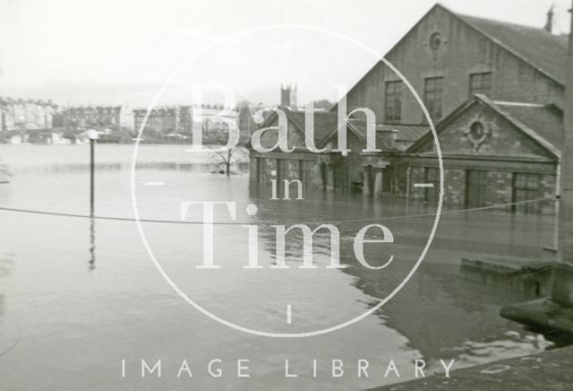 The Bath Pavilion during the Bath Flood of 1960