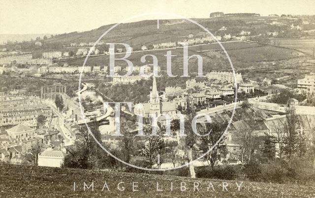 Widcombe Valley from Beechen Cliff, Bath c.1864