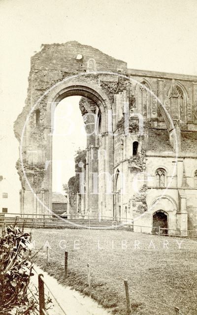 The ruined exterior, Malmesbury Abbey, Wiltshire c.1864