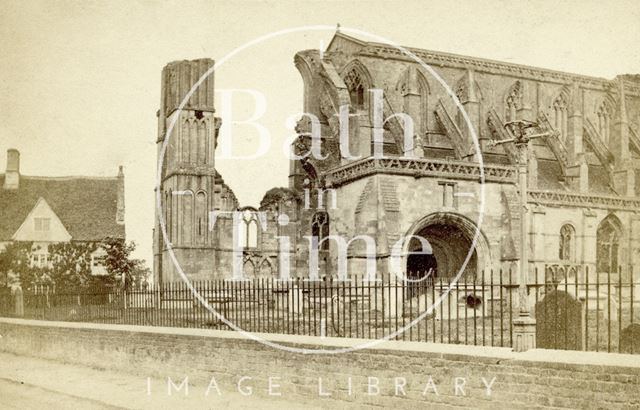 The ruined exterior, Malmesbury Abbey, Wiltshire c.1863