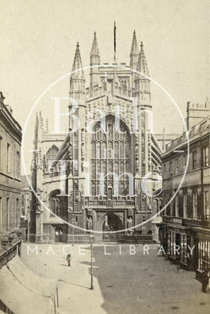 The west front of Bath Abbey and Abbey Church Yard c.1866