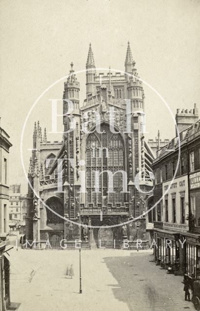 West front of Bath Abbey and Abbey Church Yard c.1868