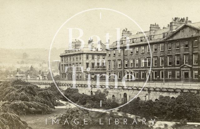 North Parade from the Institution Gardens, Bath 1867