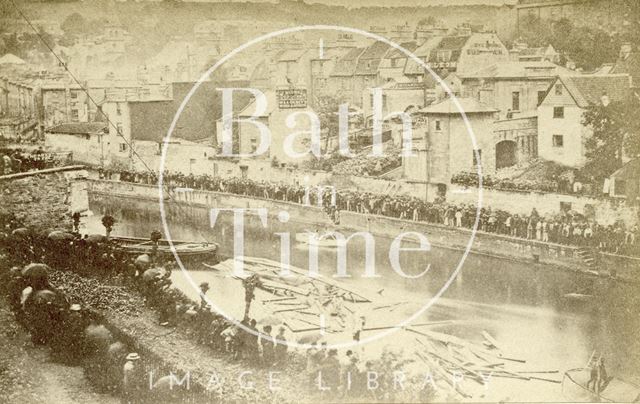 The aftermath of the Widcombe Bridge disaster, Bath 1877