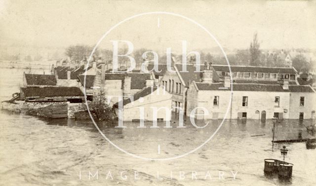 The flooded River Avon and Dolemeads, Bath 1894