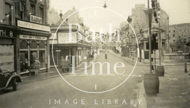 View across Pulteney Bridge from Bridge Street, Bath 1937