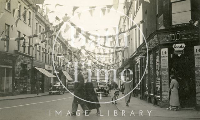 New Bond Street decorated for the Royal Jubilee, Bath 1935