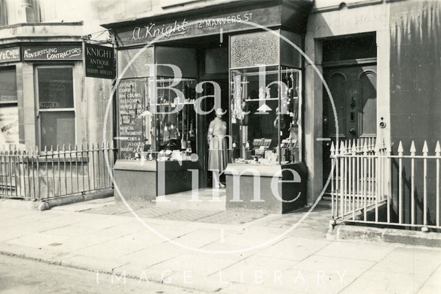 A. Knight, antiques and modern articles shop 12a, Manvers Street, Bath c.1950