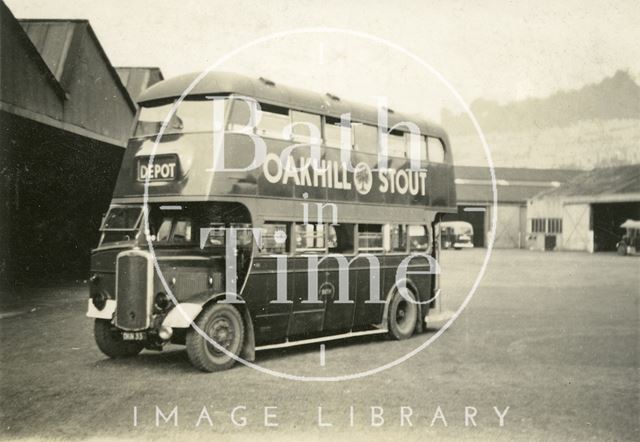 Bus at the Kensington bus depot, London Road, Bath c.1950