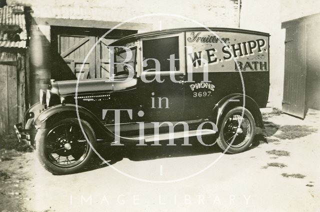 W.E. Shipp, fruiterer delivery van in its yard in Bath c.1930