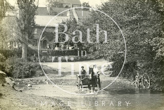 A cart crossing the ford, Wellow c.1930