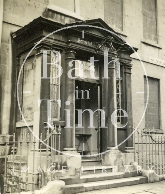 The doorway to Herschel House, Sunderland Street, Bath c.1945