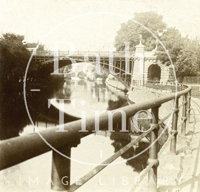 North Parade Bridge and the River Avon, Bath c.1880