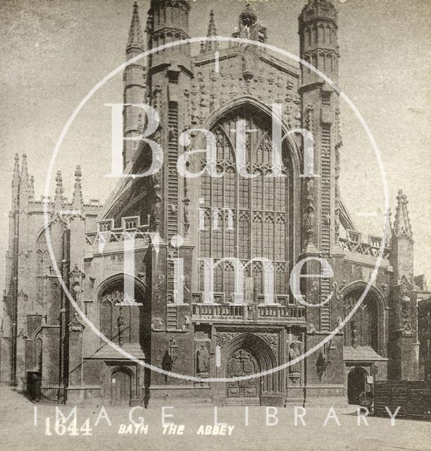 The west front of Bath Abbey from Abbey Church Yard c.1890