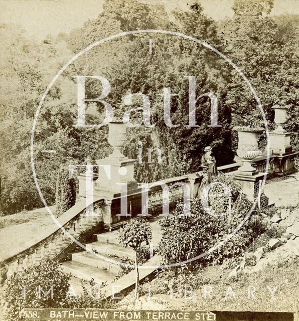 View from the bottom of the steps of Prior Park, Widcombe, Bath c.1890