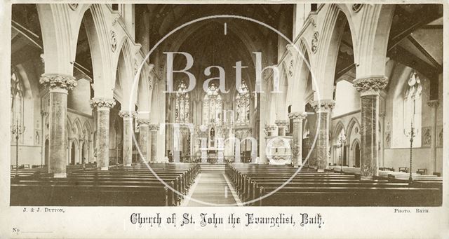 Interior of St. John the Evangelist Church, Bath c.1865