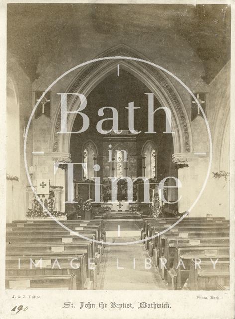 Interior of St. John the Baptist Church, Bathwick, Bath c.1875