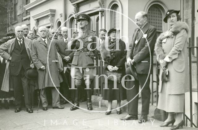 Unveiling a Plaque to Lord Roberts at 9, Queen's Parade, Bath 1934