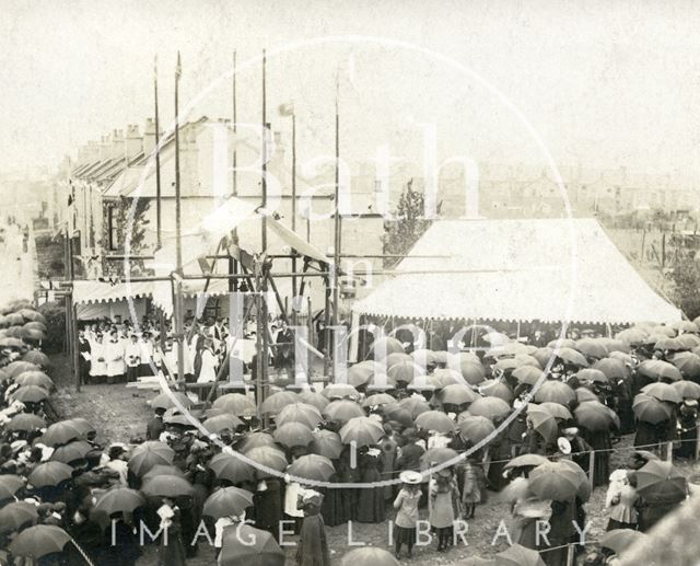 Laying the foundation stone, Church of the Ascension, South Twerton, Bath 1906