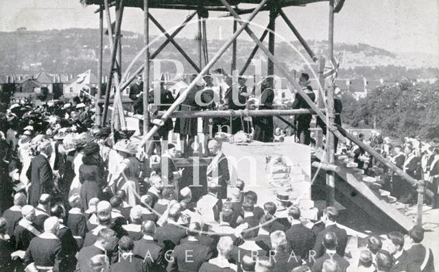 Laying the foundation stone of the chancel, Church of the Ascension, South Twerton, Bath 1911