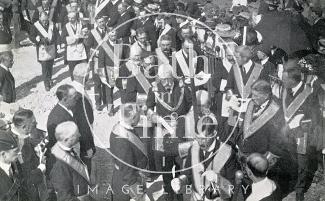 Laying the foundation stone of the chancel, Church of the Ascension, South Twerton, Bath 1911