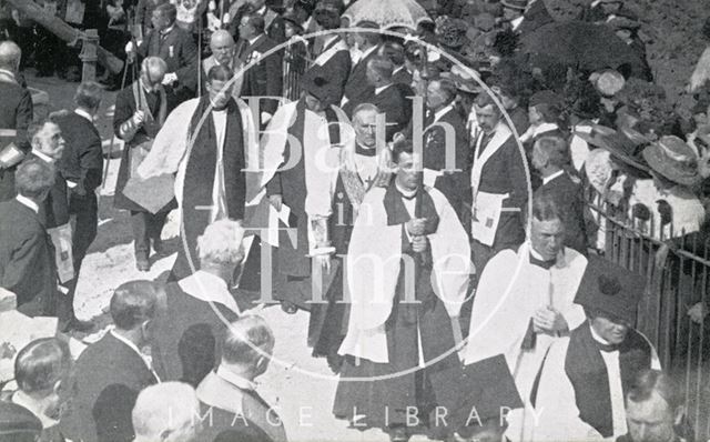 Laying the foundation stone of the chancel, Church of the Ascension, South Twerton, Bath 1911