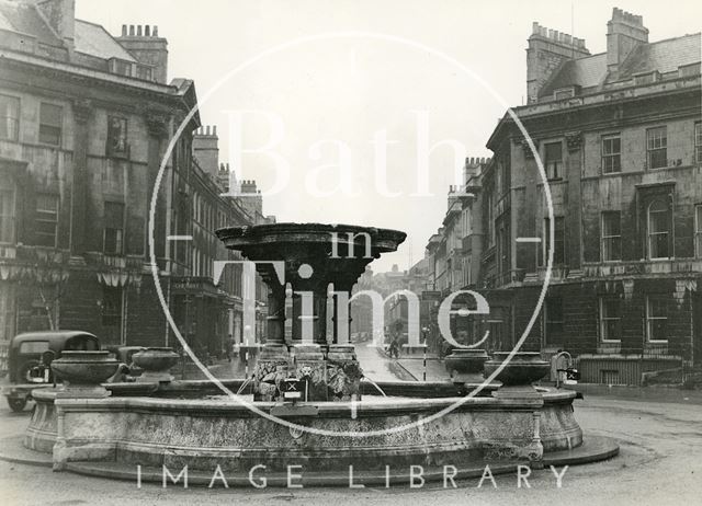 The fountain at Laura Place, Bath c.1940