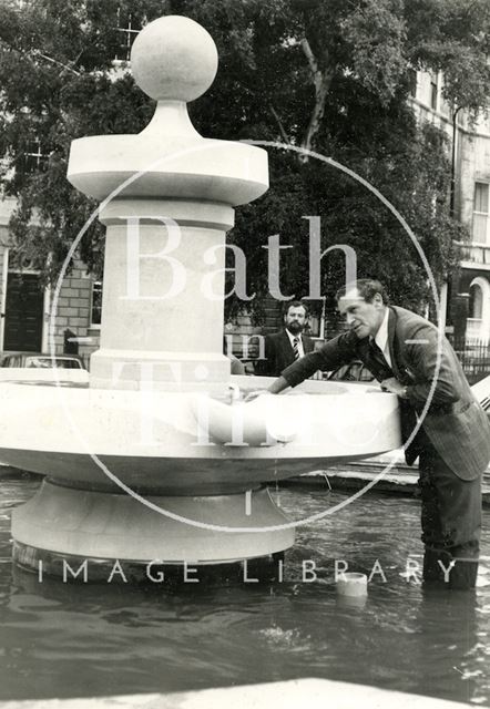 The fountain at Laura Place, Bath 1977