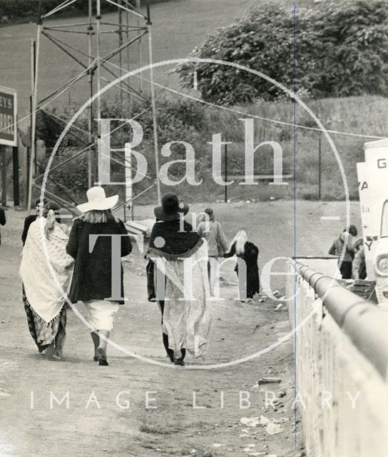 Festival goers at the Bath Blues Festival, Twerton Park, Bath 1970