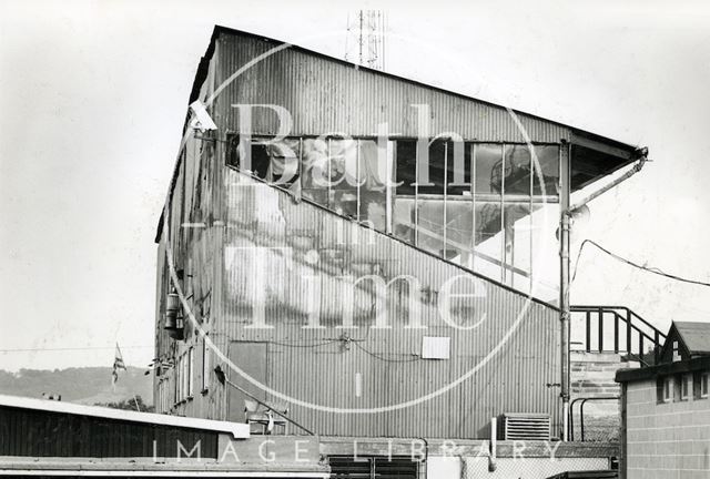 The aftermath of a fire at Twerton Park, Bath 1990