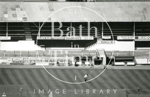 Grounds men at work at Twerton Park, Bath 1990