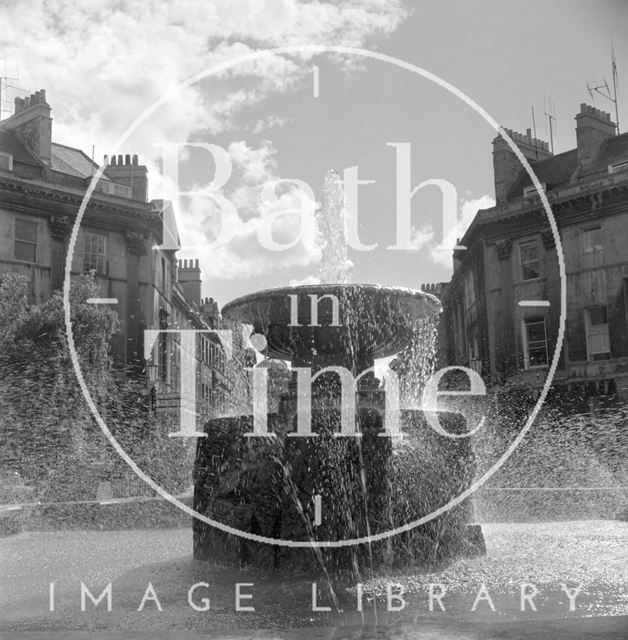 The fountain at Laura Place, Bath 1960