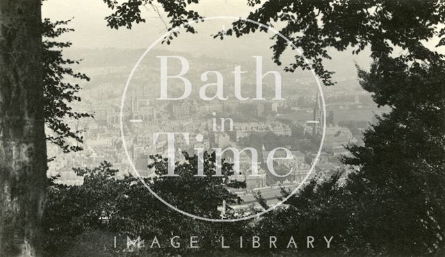 View through the trees of Bath from Beechen Cliff c.1930