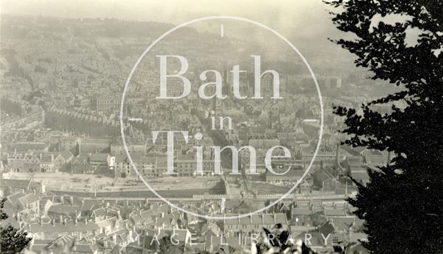 View through the trees of Bath from Beechen Cliff c.1920