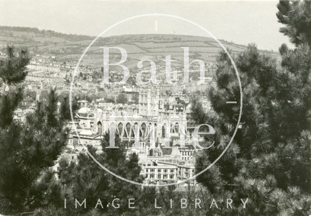 View of Bath Abbey from Beechen Cliff c.1950