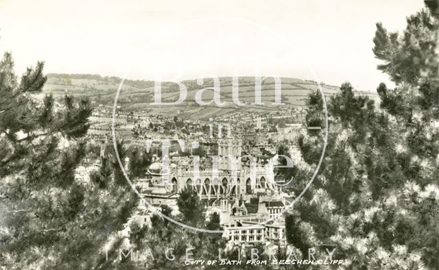 View of Bath Abbey from Beechen Cliff c.1950