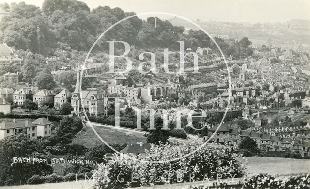 View of Bath from Bathwick Hill, Bath c.1936